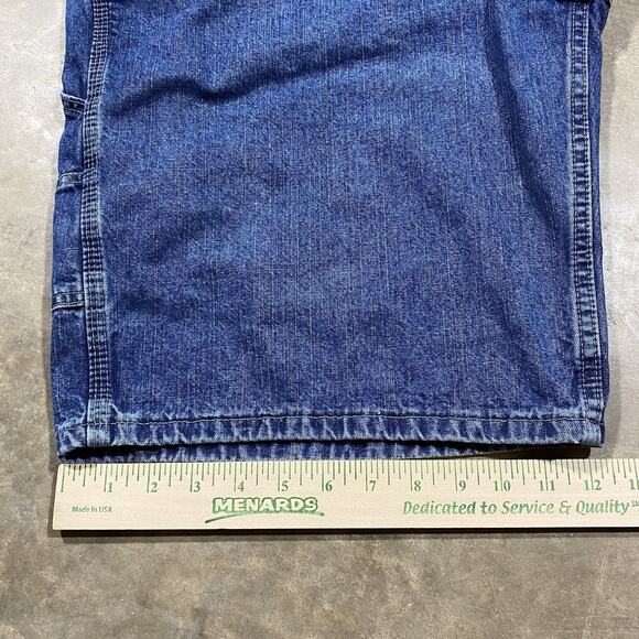 Lee Dungarees Carpenter Denim Shorts Blue 34x11 Made in Mexico Y2K Workwear - Picture 8 of 8